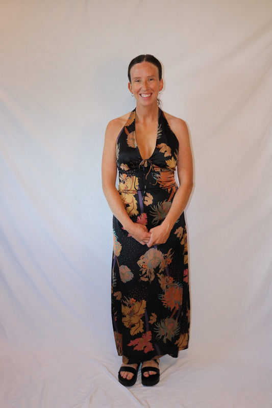 The Palm Noir Dress- Fore