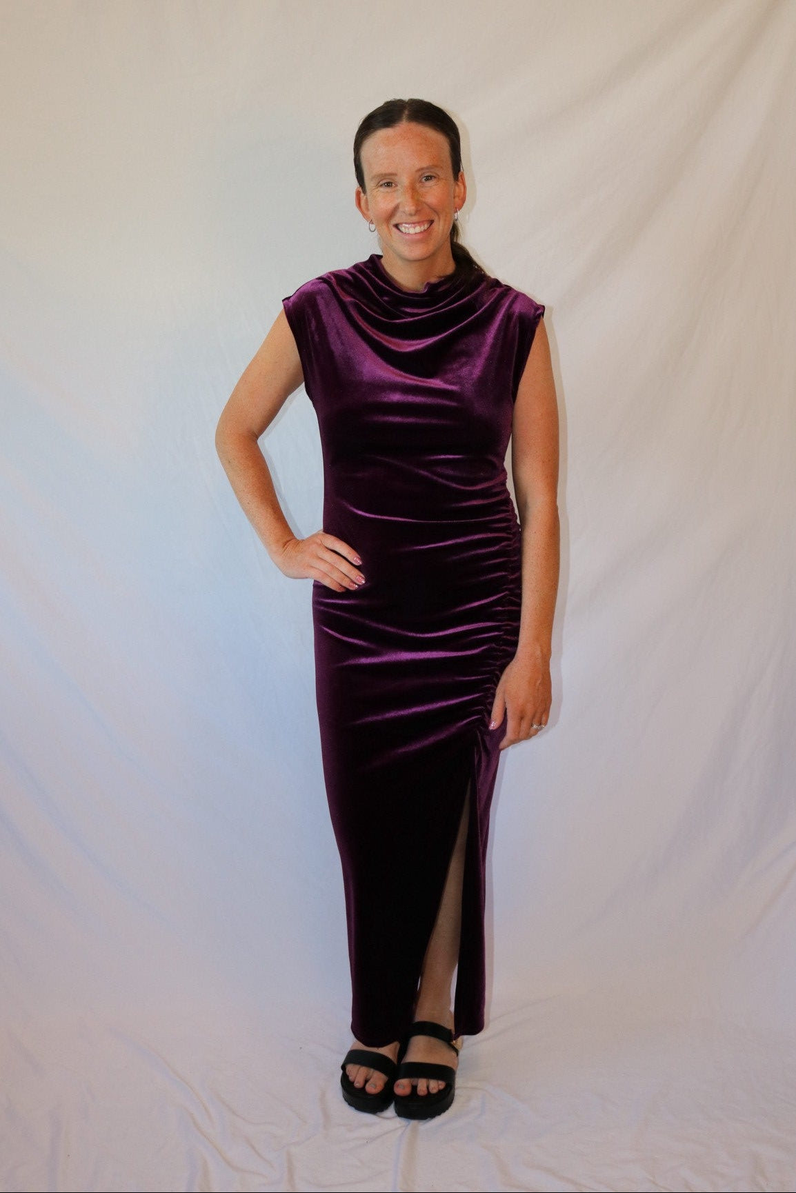 The Velvet Reverie Dress- Black Tape