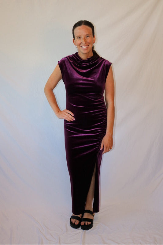 The Velvet Reverie Dress- Black Tape