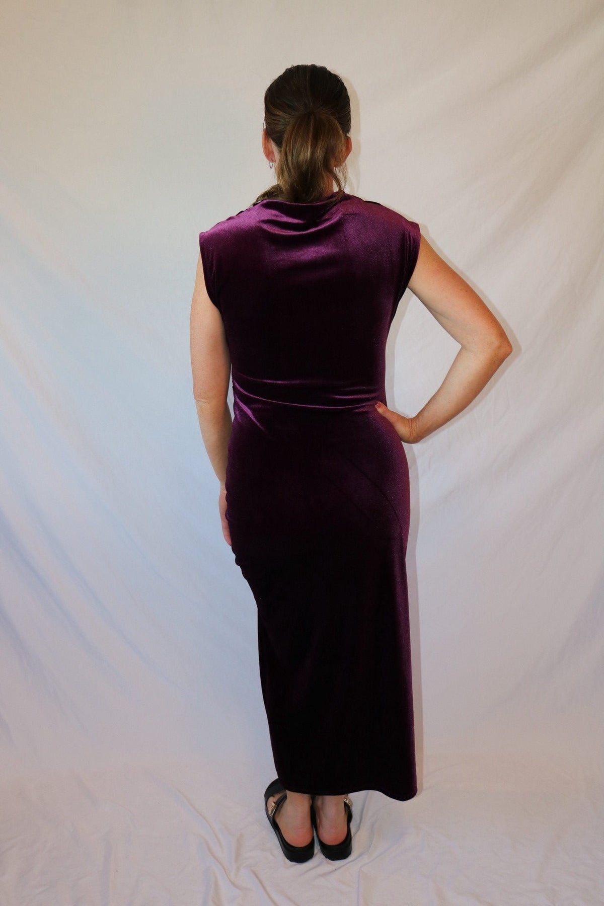 The Velvet Reverie Dress- Black Tape