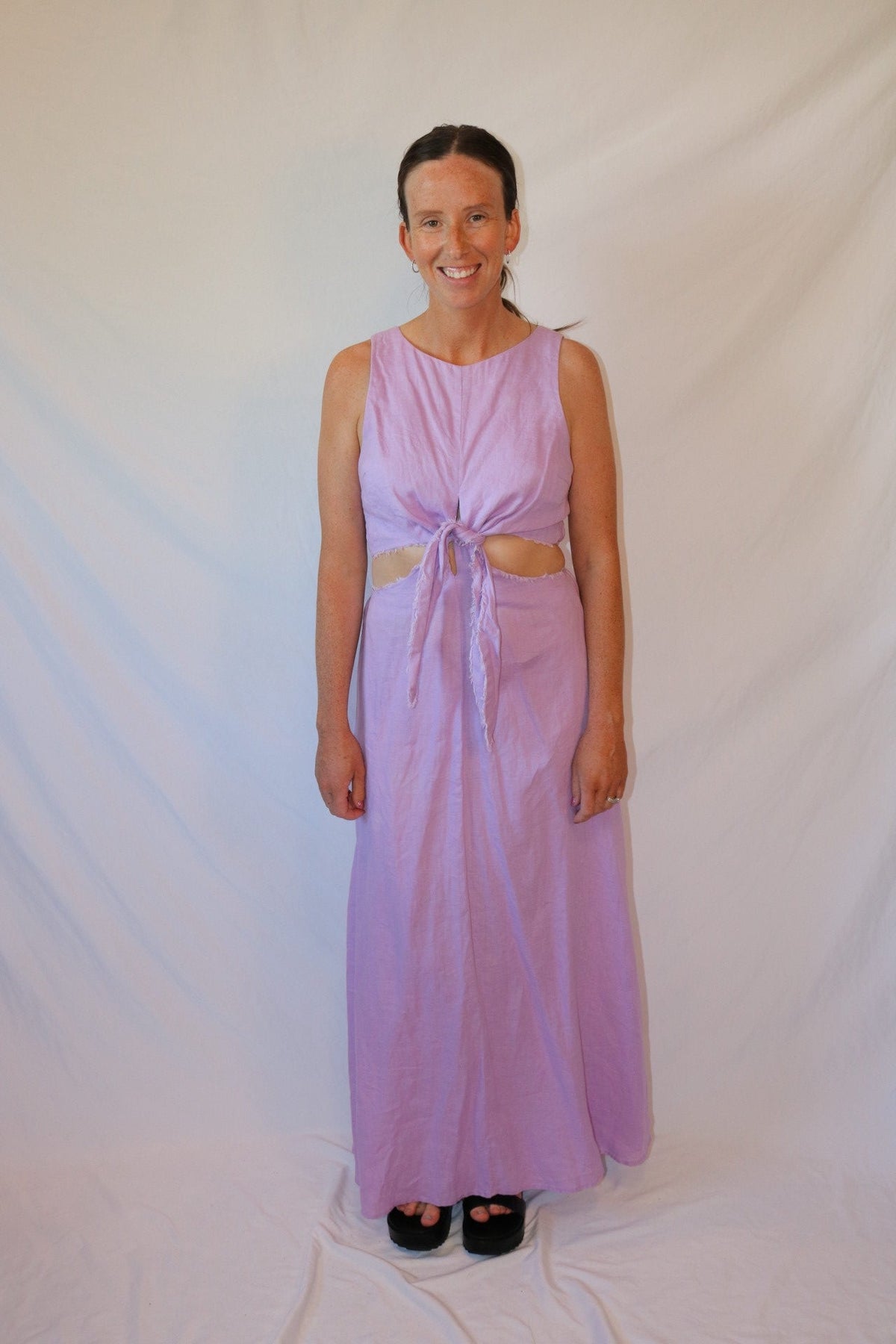 The Lavender Linen Dress- Kivari