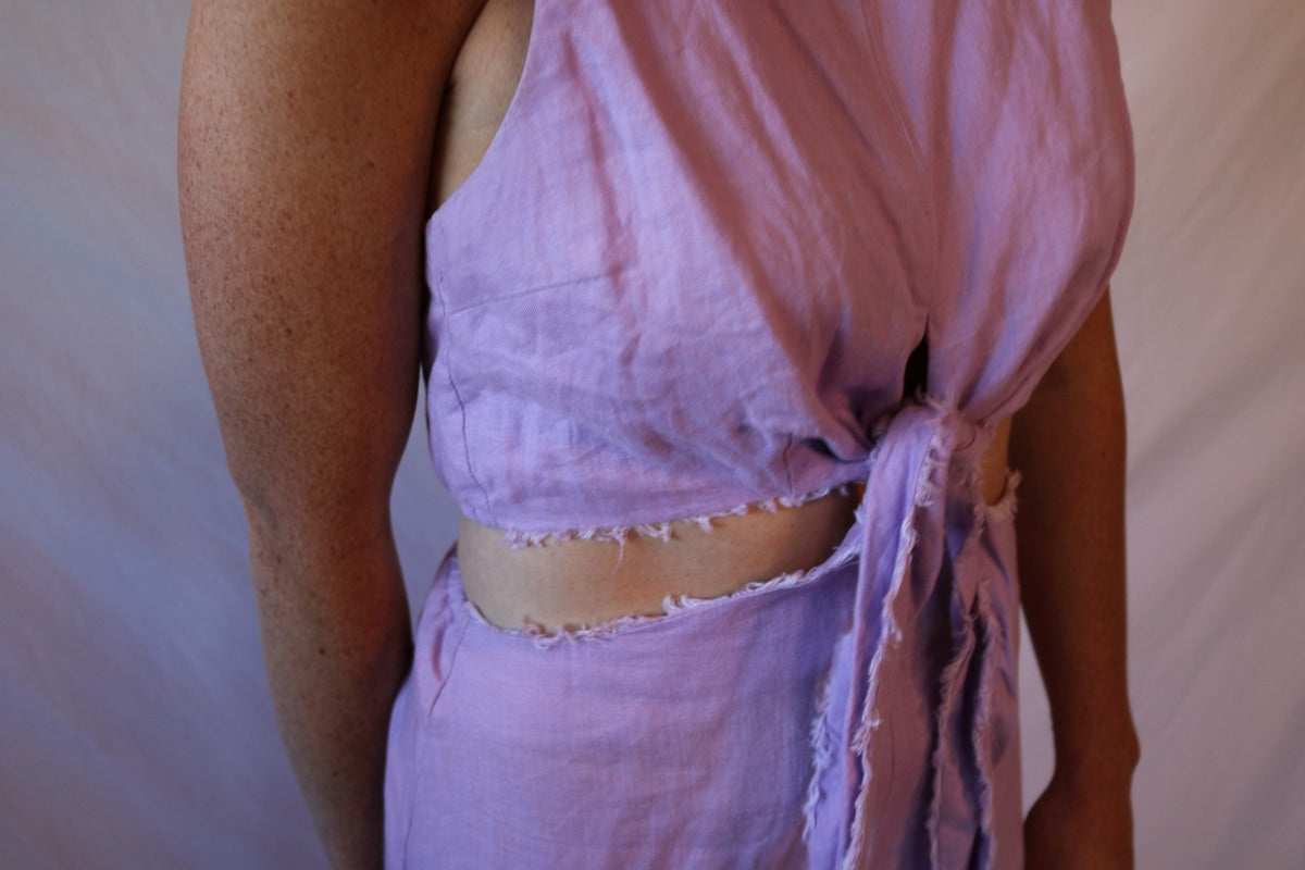 The Lavender Linen Dress- Kivari