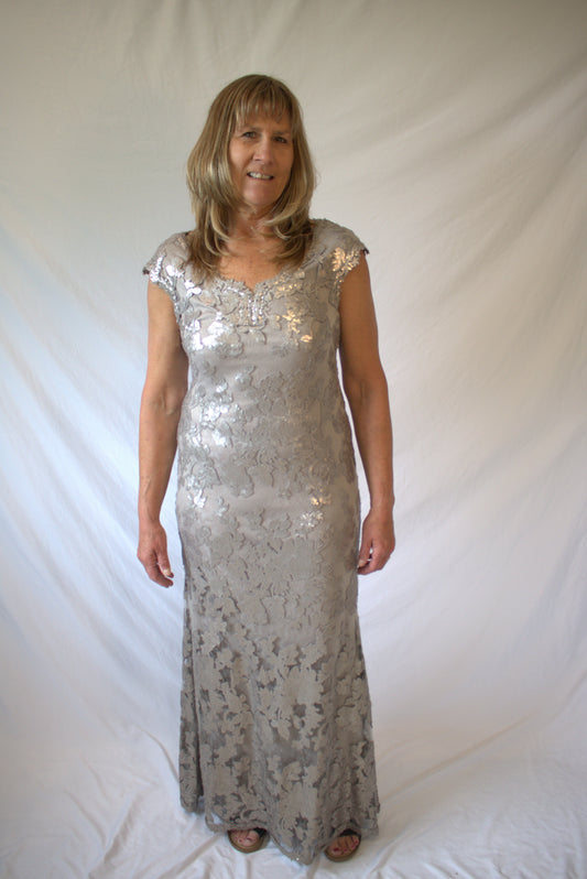 The Silver Willow Gown- Adrianna Papell
